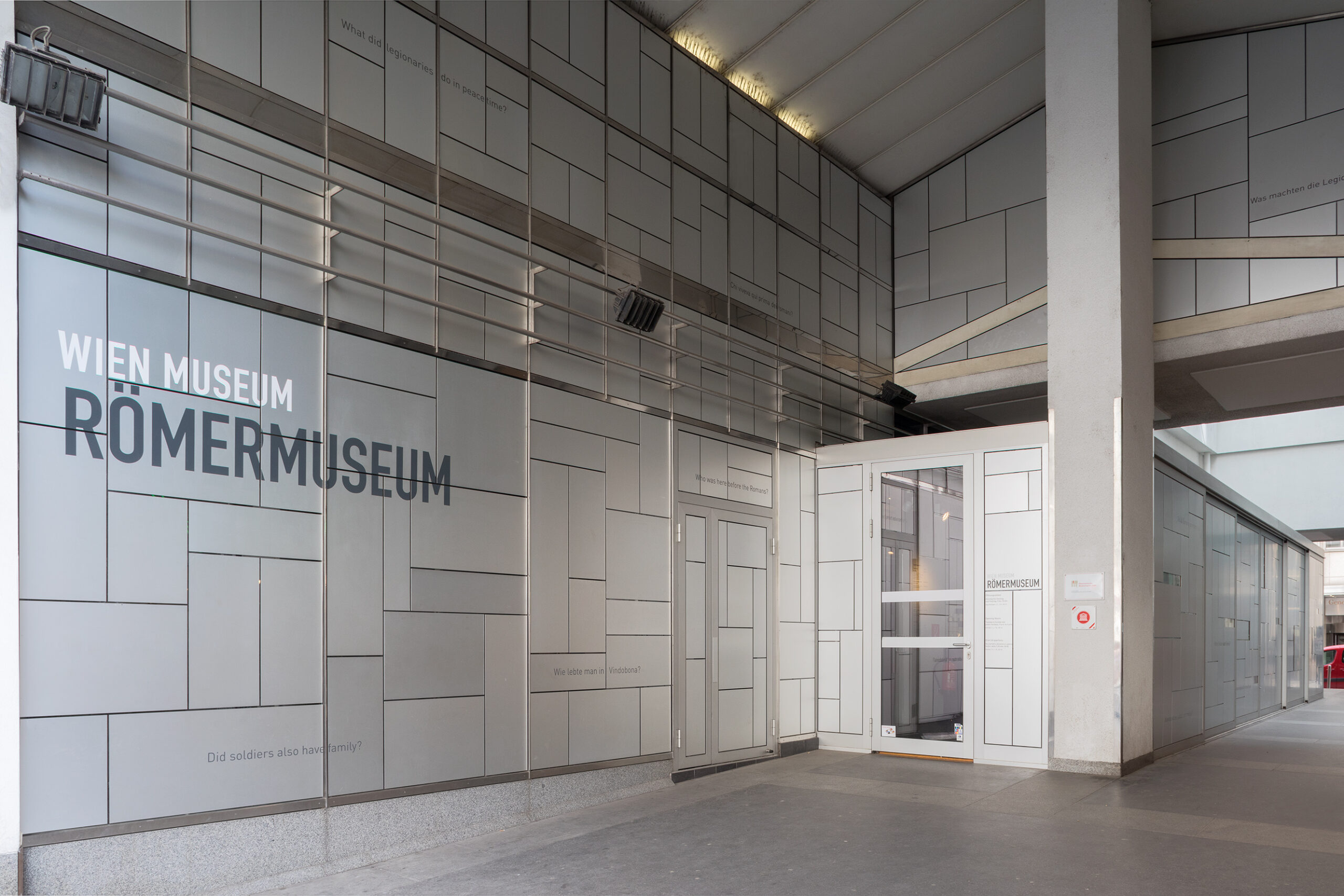 Ansicht des Eingangsbereiches des Römermuseums Wien